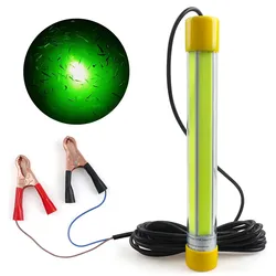 50W Green LED Submersible Underwater Fishing Light Crappie Shad Boat Night Fishing Finder Lamp Deep Drop Light 5M Cable