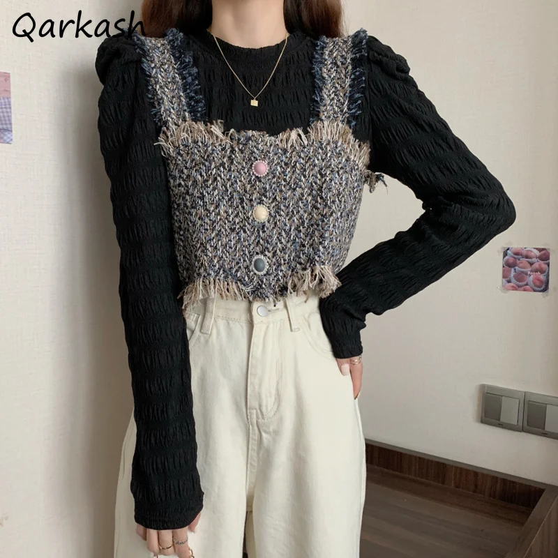 

M-4XL Vest Women Design Outwear Female Elegant Cropped Classic Vintage Tender Mujer Spring Newest Y2K Harajuku Clothes All-match