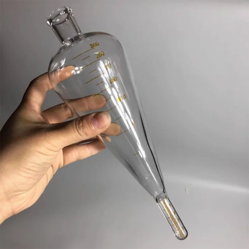 300ml pear-shaped magnetic powder precipitation tube suspension concentration determination bottle tail tube 5ml index 0.1