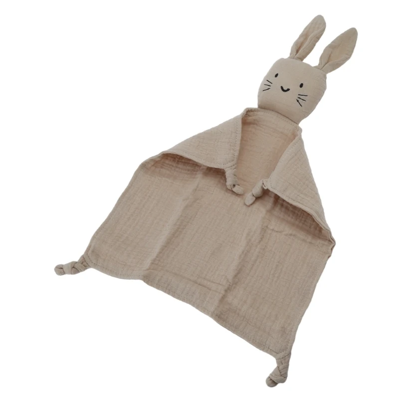 Baby Security Blanket Soothe Appease Towel Soft Cotton Muslin Bib Animal Rabbit for Doll Teething Comforter Blanket