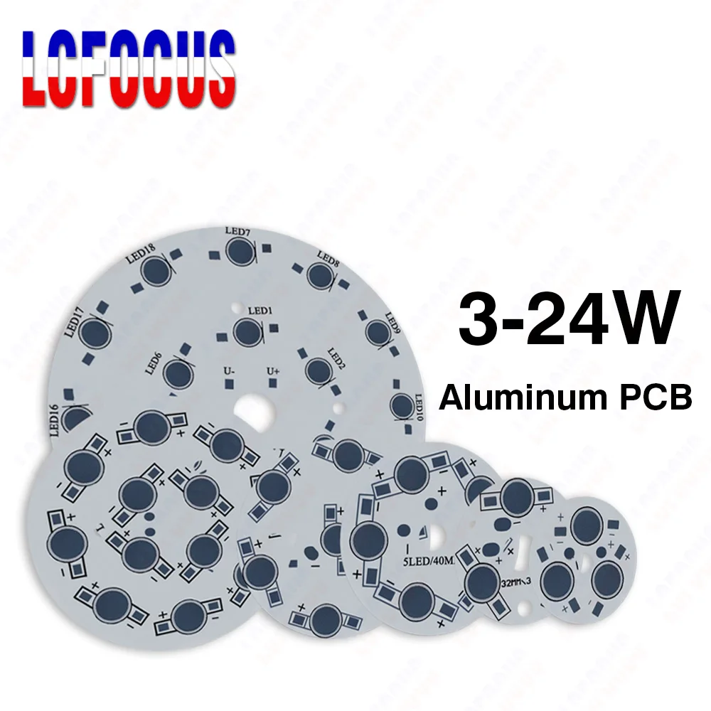 

1W 3W 5W 7W 9W 12W 15W 18W 21W 24W 30W LED Aluminum Plate Heat Sink Bulb PCB Board For Hydroponics Aquarium Grow Light Spotlight