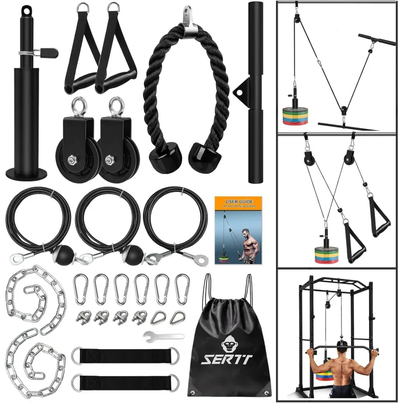 

AQWeight System ,Upgraded Cable Pulley Attachments for Gym LAT Pull Down,Biceps Curl,Tricep,Arm Workouts - Weigh