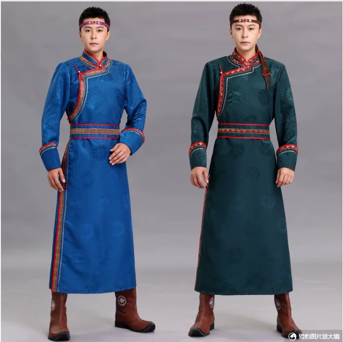 

Men's Mongolian Ethnic Style Clothing, Ethnic Minority Dance, Inner Mongolian Classic Robe