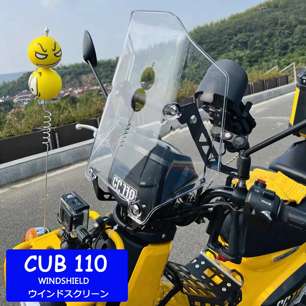 

For Honda CC110 Cross Cub 110 CC 110 2023-NEW Motorcycle Accessories Windshield Heightened Windshield