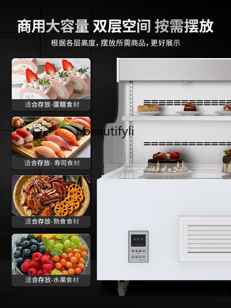 Open Cake Counter Commercial Bread Display Pastry Dessert Refrigerated Sushi Fresh Cabinet