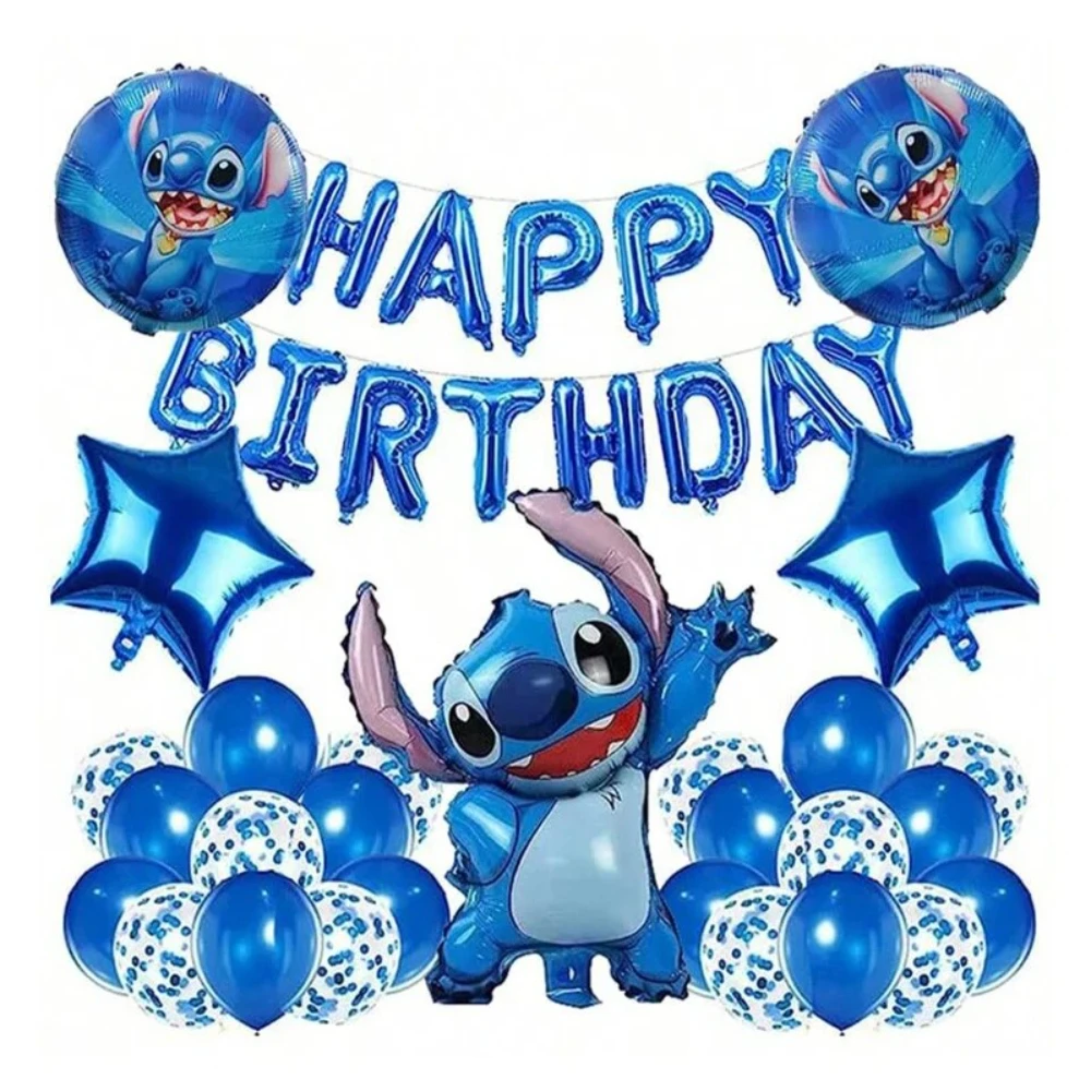 

Набор баннеров с воздушными шарами Disney Stitch, синие тематические украшения для вечеринок, детские товары для мальчиков, Lilo Stitch, товары для дня рождения, детского душа