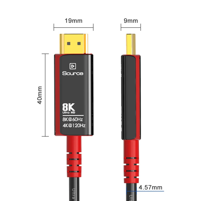 CYANMI 8 k60hz HDMI 2.1 kabel światłowodowy, 4 k120hz w ścianie HDMI 48Gbps CL3 kabel znamionowy HDR/eARC/HDCP2.3 dla PS5 PS4 pulpitu AMD HP