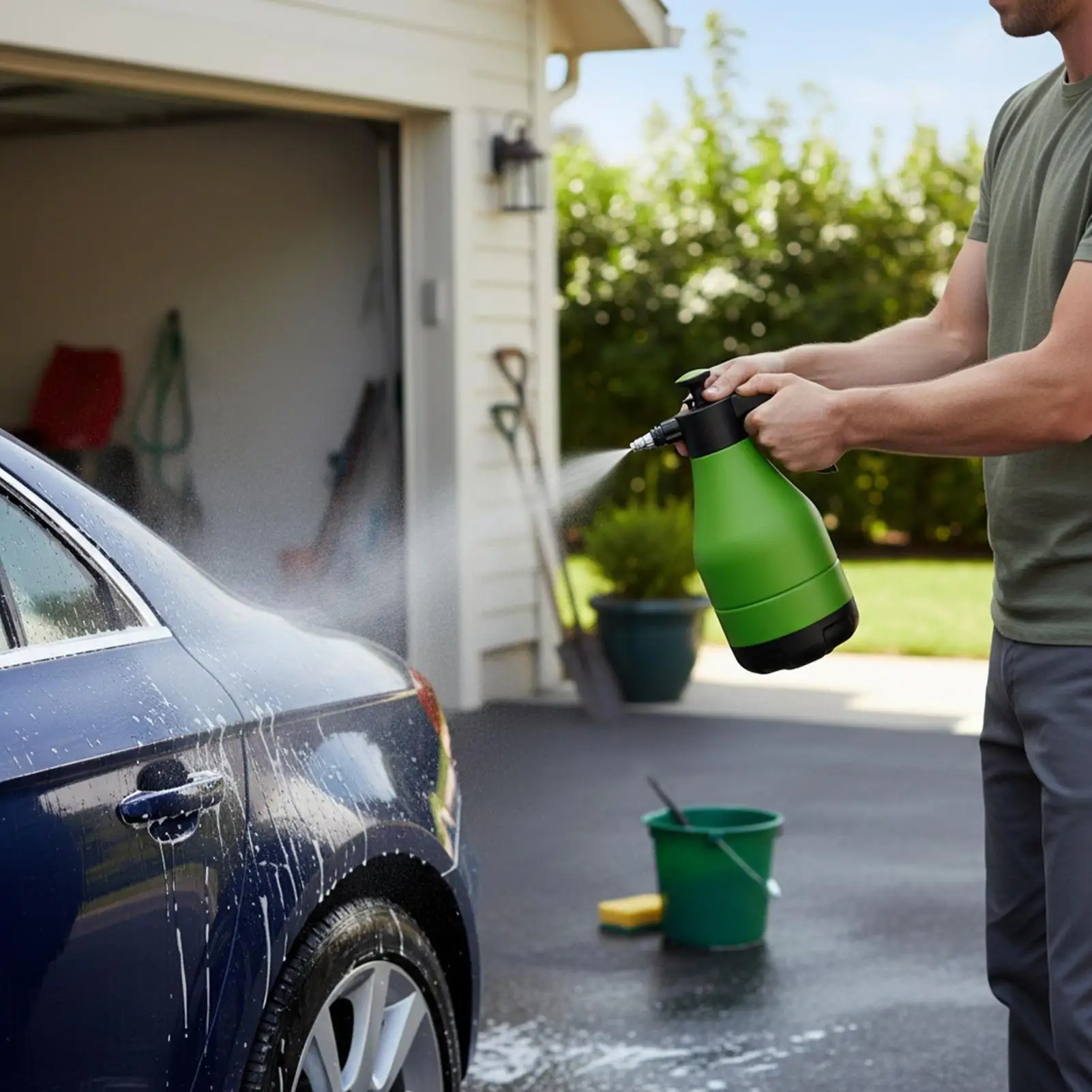 سيارة الصابون رغوة البخاخ 4L ارتفاع ضغط اللاسلكي غسالة الضغط حمض مقاومة السيارات رغوة البخاخ لخرطوم حديقة RV السيارات #4