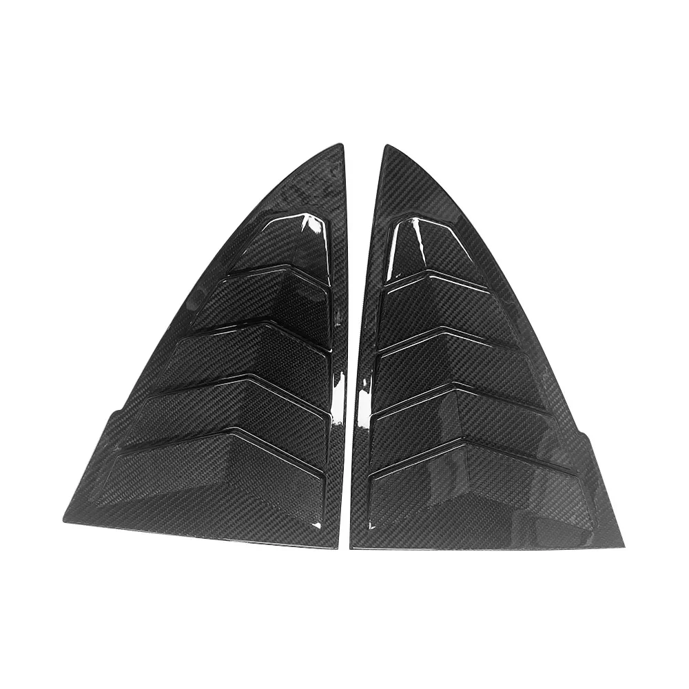 For Tesla model 3 real dry carbon fiber patch exterior decoration of the triangular window on the back sideshutters Accessories