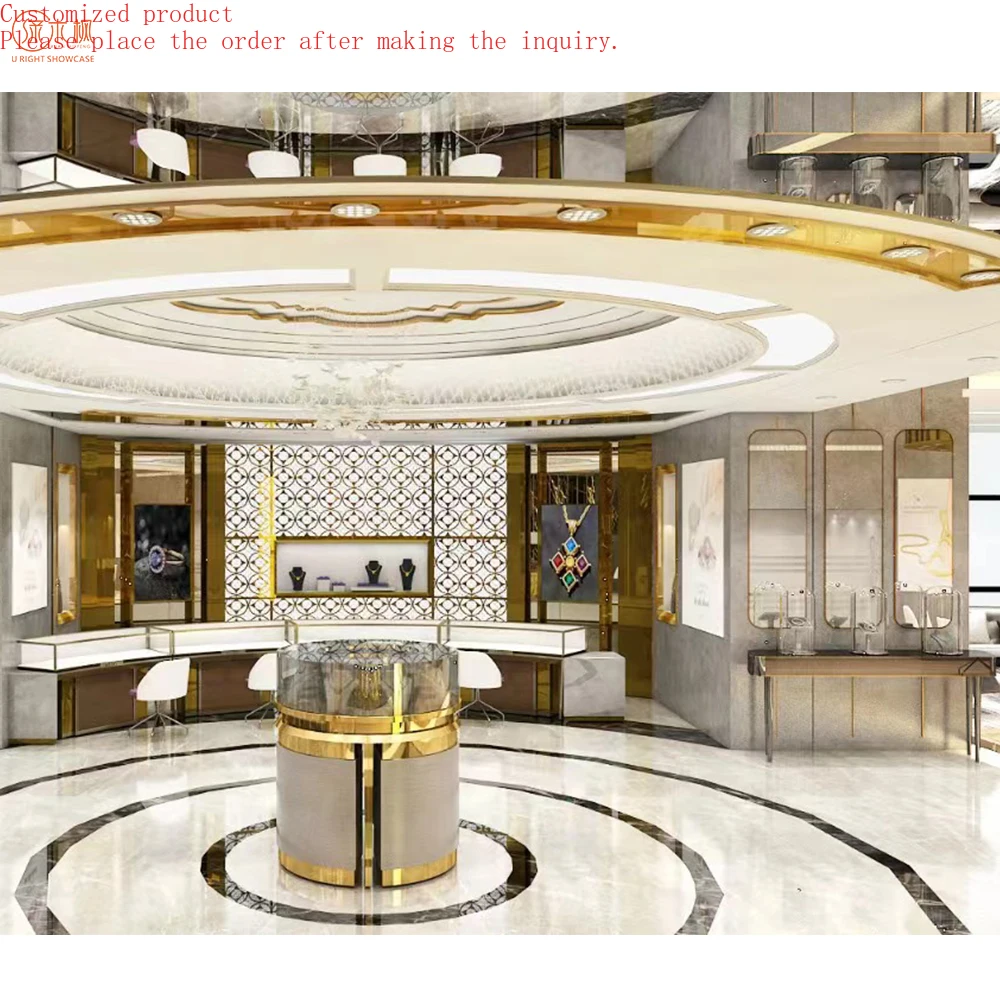 

Luxury Jewellery Display Cabinet Showcase Design Tailored and Custom High-Quality Round Jewelry Showcase