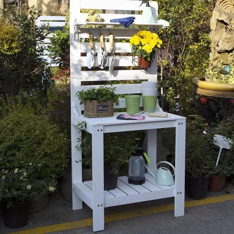 

Outdoor, flower planting, workbench, solid wood, succulent, tools, storage, flower stand, storage