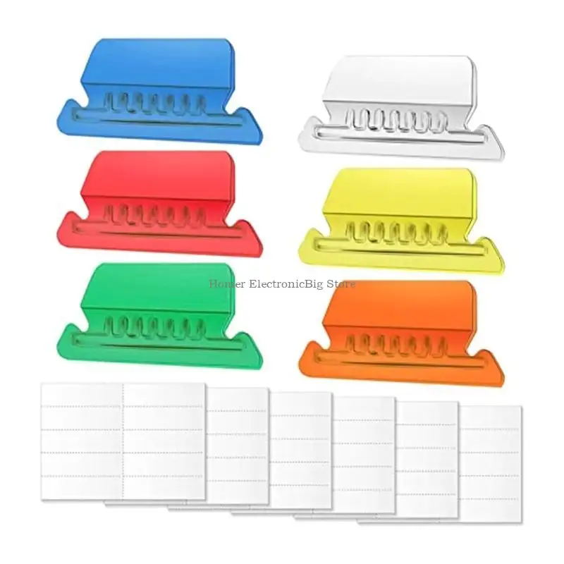 

10 Pieces 2Inch File Folder Tabs Clear Colored Hanging Folder Tabs with Inserts