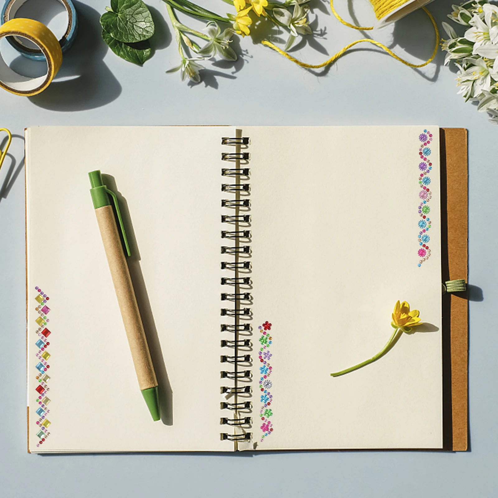 4 Rolls 50cm Rhinestone Tape Self Adhesive Crystal Bling Tapes for DIY Decor Gift Box Phone Case Acrylic Diamond Stickers