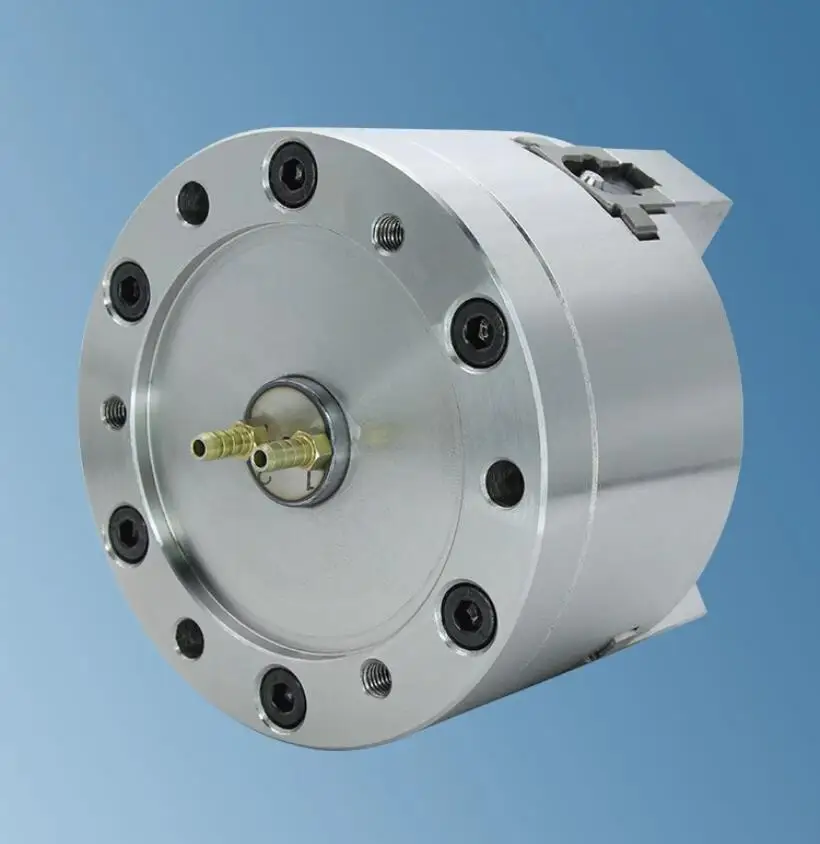 Solid 3-Jaw Pneumatic Lathe Chuck 125mm High Precision Self Centering Air Power Chuck KS05-3 for CNC Lathe Machine Fixture