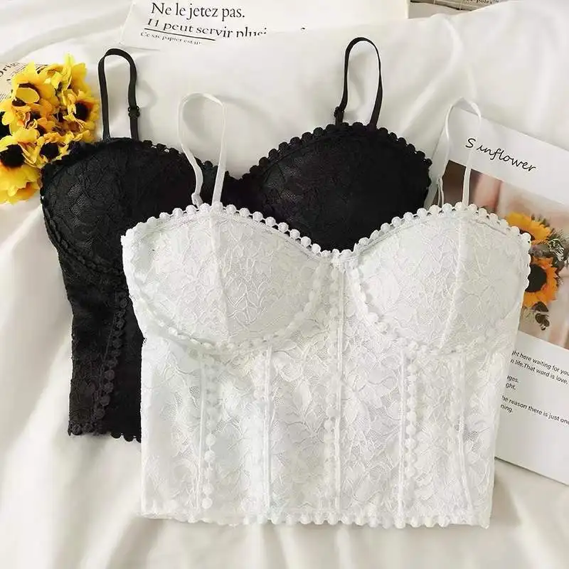 ABRIN Women Elegant Backless Camis Knitted Sexy Tank Tops Casual Camisole Lace Crop Tops With Bra Pad For Women 2023 Summer