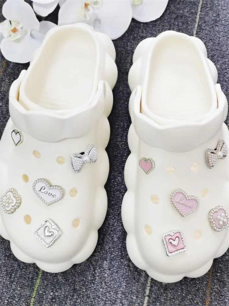 5PCS ABS Shoe Charms Buckles DIY Rhinestone Bowtie Clog Parts Decoration Garden Shoes Accessories For Women Birthday Party Gifts image 3