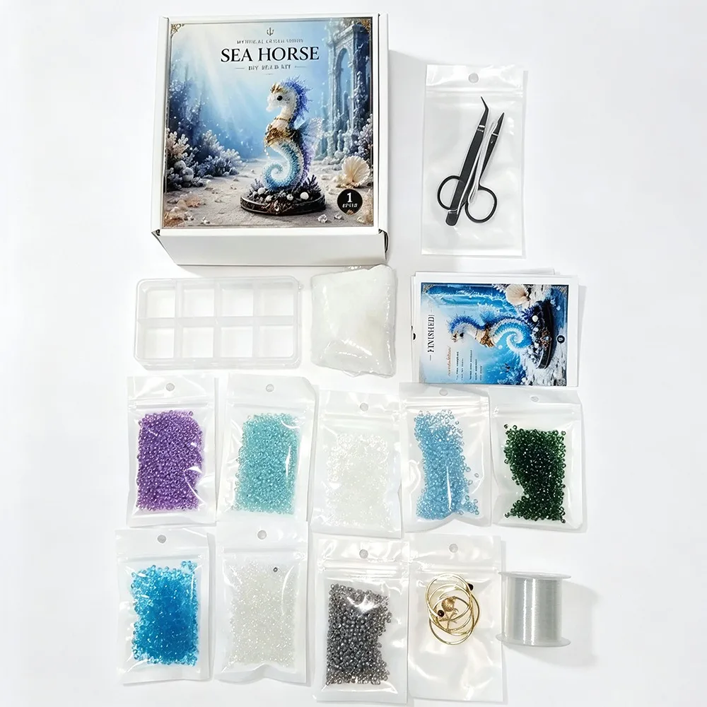 3D Design Ocean Animals Beaded Kits Beginner Friendly Material Package Marine Animal Bead Set Bead Craftsmanship Handmade