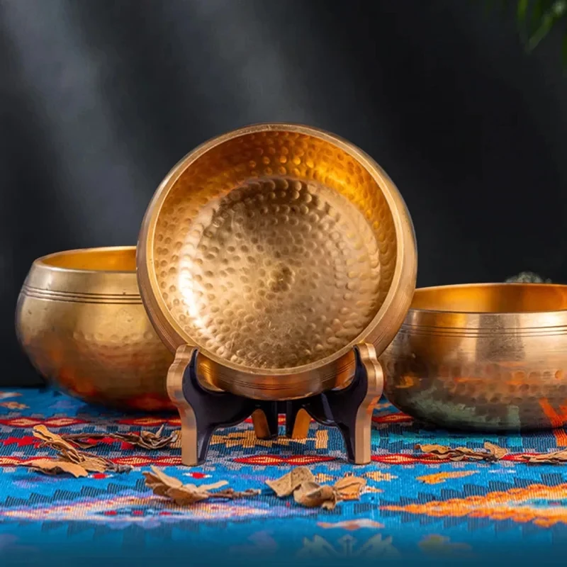 Miwayer Tibetan Singing Bowl for Meditation Yoga Stress Relief - 6 Sizes Options Sound Bowl Healing Instrument with Unique Gift