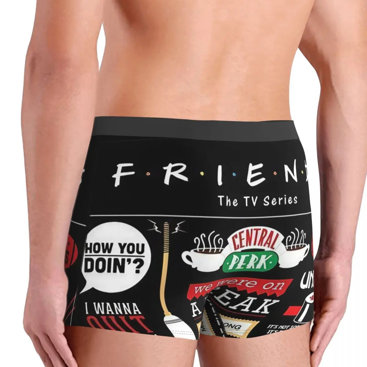 الأصدقاء برنامج تلفزيوني الملابس الداخلية التلفزيون الحقيبة عالية الجودة جذع طباعة الملاكم موجز تنفس رجل سراويل حجم كبير 2XL