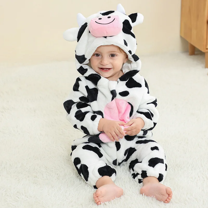 Dinosaur Baby Hooded Winter Romper 4