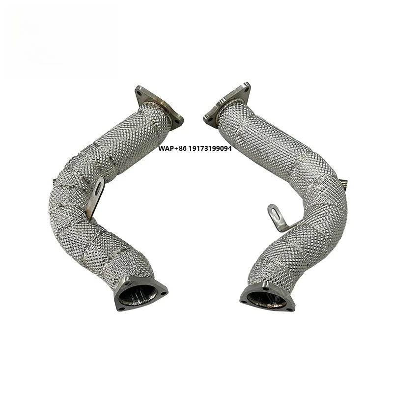 

High Performance Downpipe for S4 S5 B8 B8.5 3.0T, High Flow Downpipe with Heat Wrap Increases Power & Sound Fast Shipping