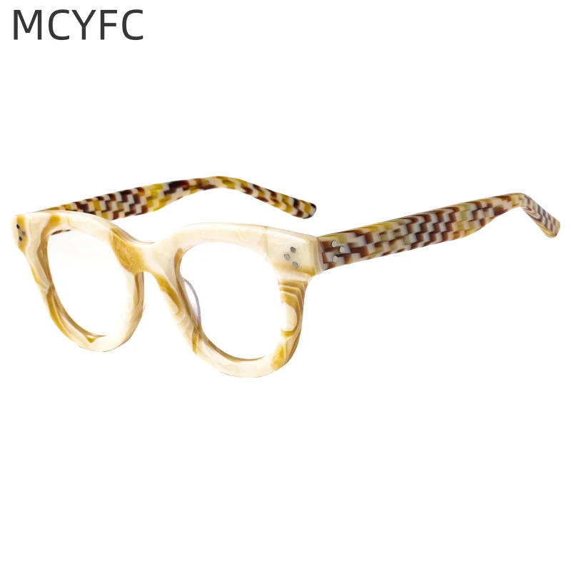 

MCYFC Western Style Eyeglasses Acetate Material Sweet and Cool Style Square Glasses Frames 5 Color Can Be Selected Glasses Frame