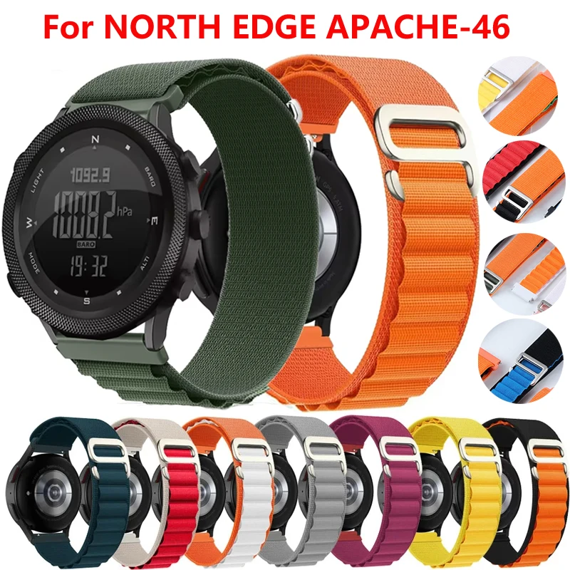 22 مللي متر جبال الألب حلقة حزام ل NORTH EDGE APACHE-46 الرياضة النايلون سوار ل NORTH EDGE APACHE-46 Smartwatch النساء الرجال حزام (استيك) ساعة #1