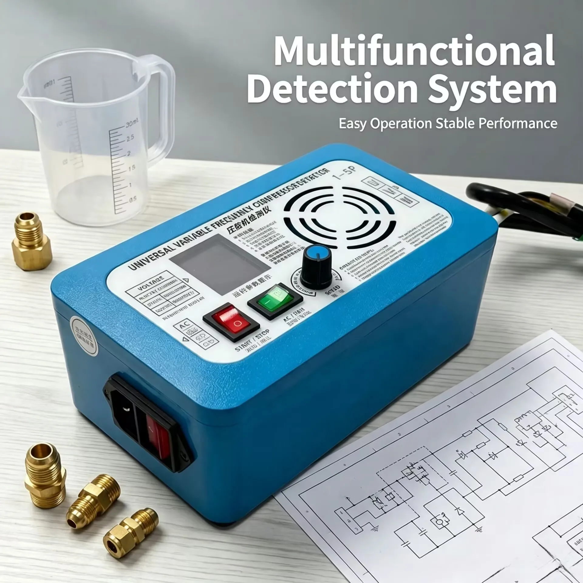 Portable HVAC Compressor Tester Diagnostic Tool AC 110-240V for Inverter AC Compressor DC Fan Motor Maintenance Repair