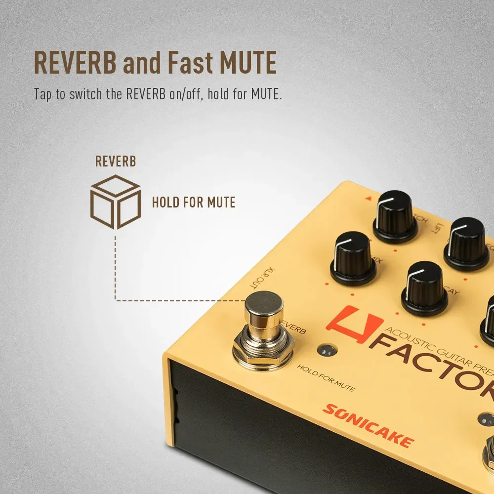 SONICAKE A Factory Analog Preamp and Digital Reverb Dual footswitch تأثيرات الجيتار دواسة QDS-04 الهدايا