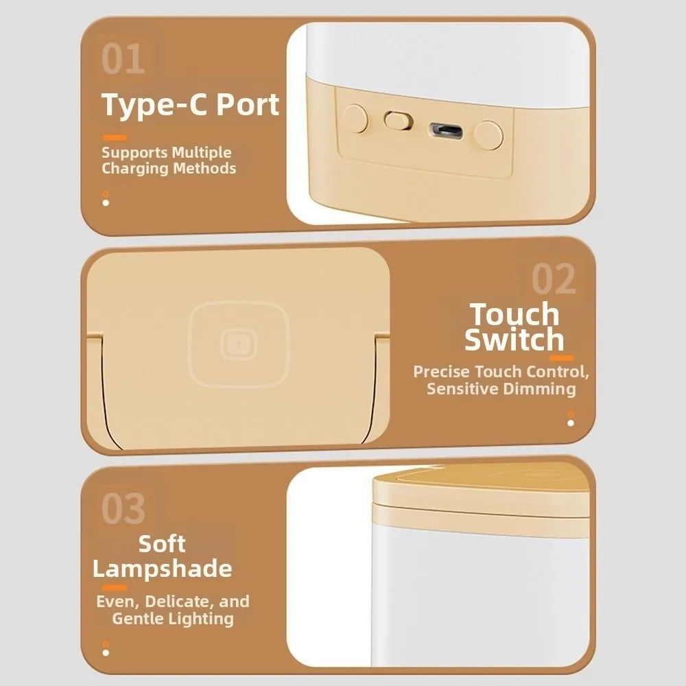 Portable Touch LED Night Light Time Display Touch Sensor Clock Night Light Wireless Remote Control Bedside Table Lamp