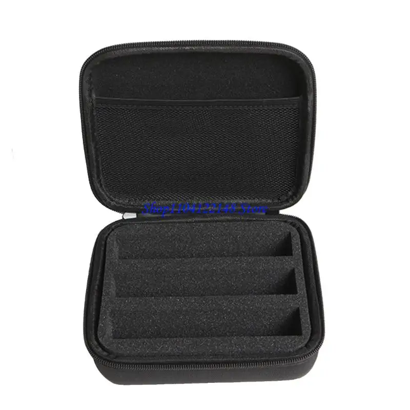 

P9FA Eyeglasses Travel Carrying Case Scratchproof 3 Slot Sunglass Bag with Handle Shock Resistant Glasses Zippered Organizers