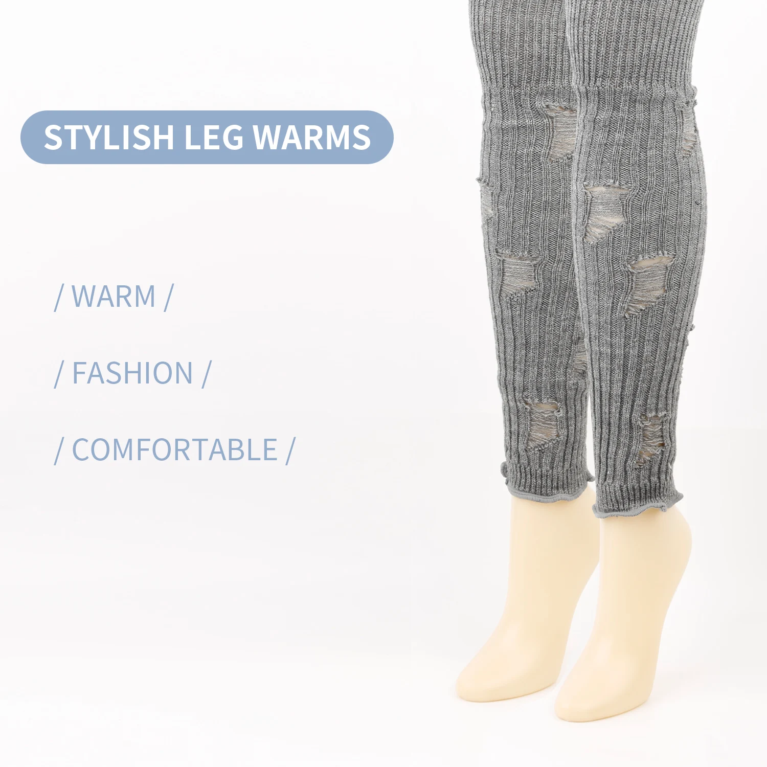 Autumn and winter perforated leg sleeves for women, Korean style trendy calf socks, designed with leg protection and  warmth