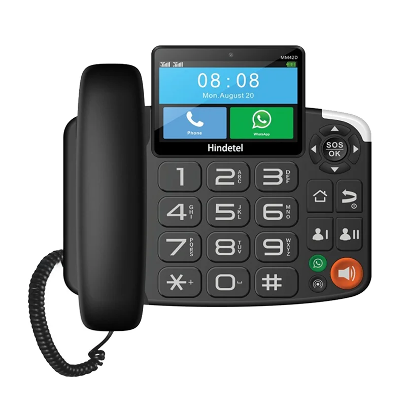 REPLA-TUYA Telefono con registrazione video WIFI Telefono con scheda SIM wireless con rete 4G e allarme radio per Home Office EU-PLUG