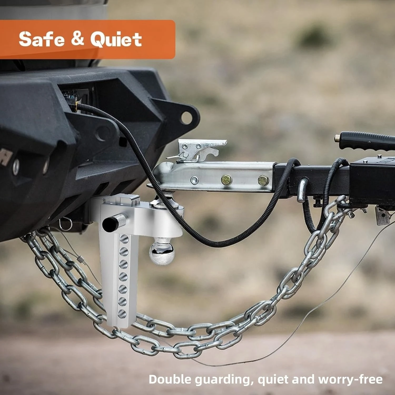 ZZH 調整可能トレーラーヒッチ（2.5インチレシーバー）8インチドロップ＆ライズ（12,500ポンド総積載重量）ヘビーデューティーアルミニウム牽引ヒッチデュアルボール（2インチ＆2-