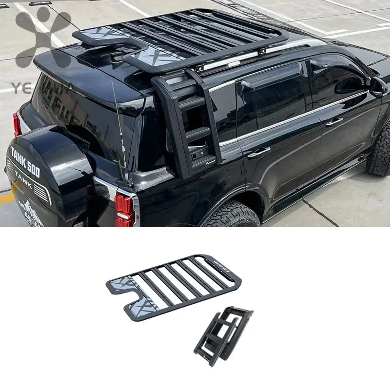 For Great Wall GWM WEY TANK 500 Tank 500 Car Roof Luggage Rack Folding Ladder Expansion Platform Car Modification Accessories