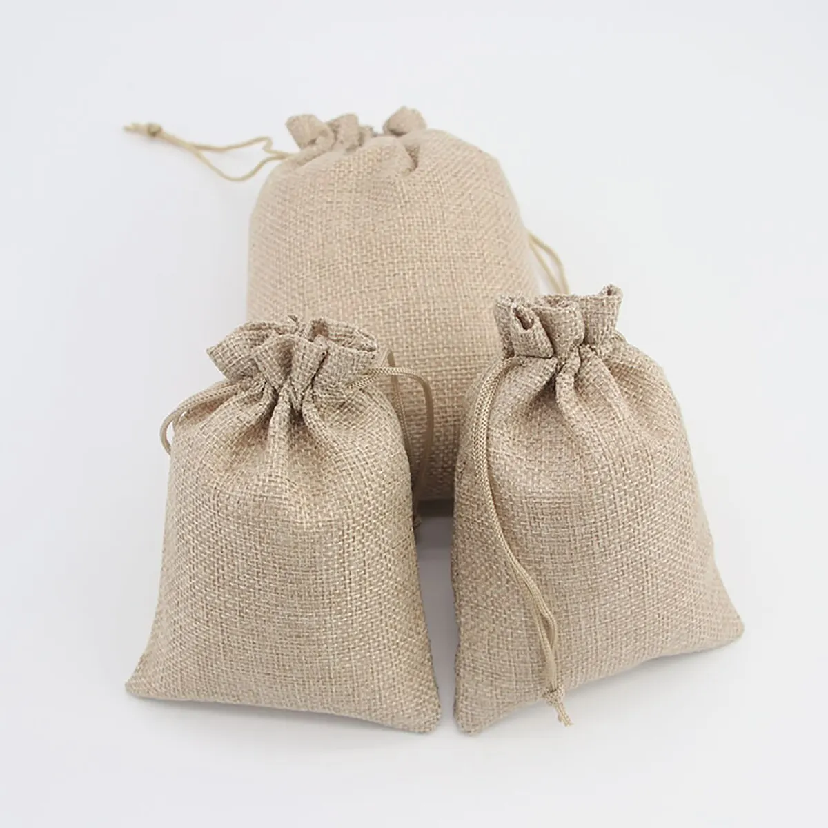 15-50 Cotton and Hemp Bundle Pocket Gift Bag for Children\'s Day Gift Packaging Bag DIY Candy Wedding Product Packaging