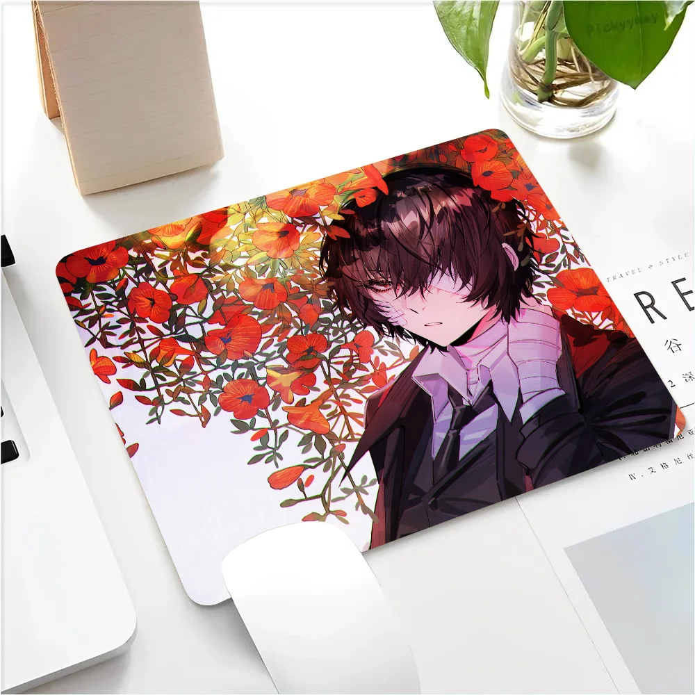 Bungo Stray Dogs Dazai Osamu Anime Mousepad Small LockEdge Mouse Pad For Gamers Computer Desk Pad Anti-slip Rubber