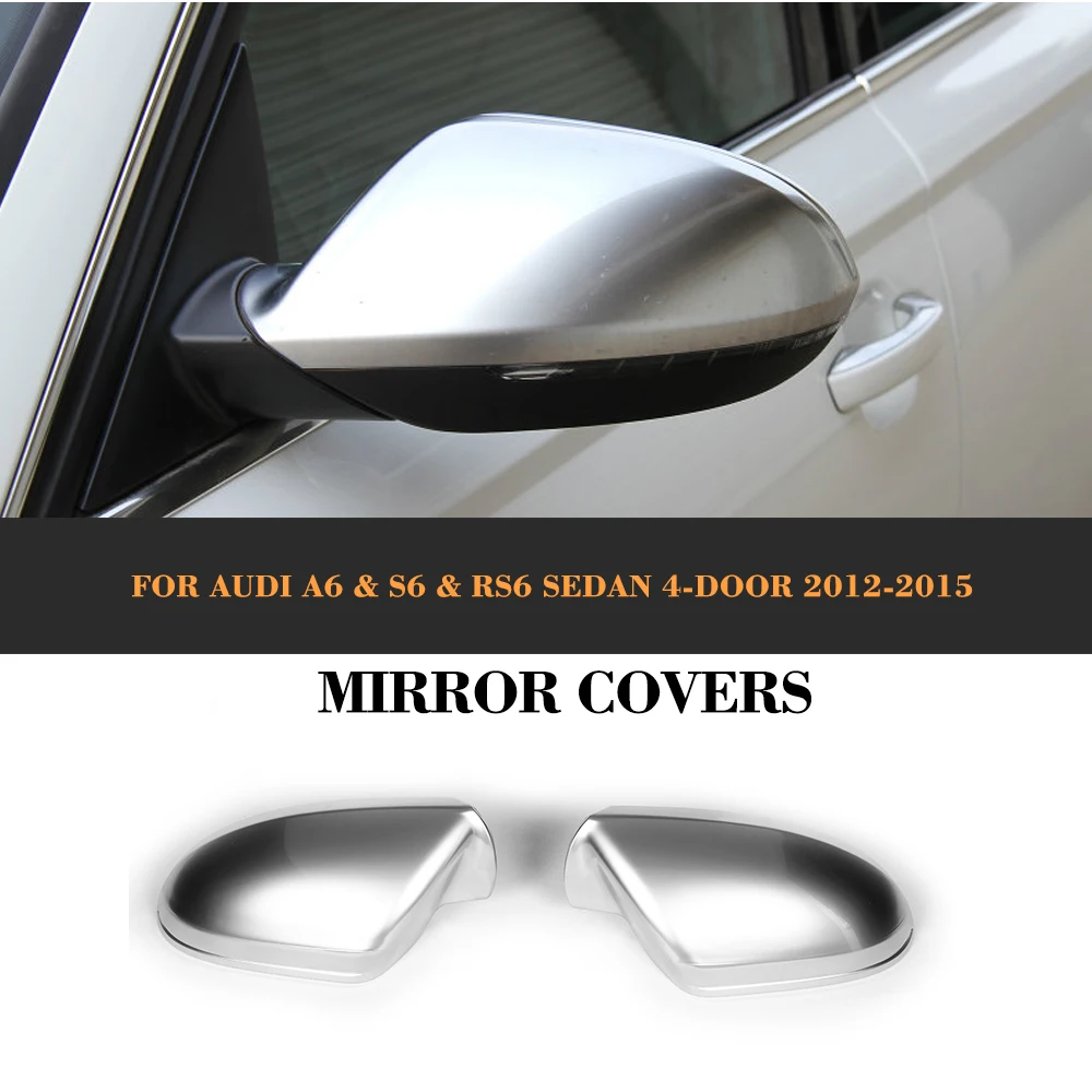 Replacement ABS Car Mirror Covers  Housings Caps For Audi A6 S6 RS6 Sedan 4-Door 2012-2015