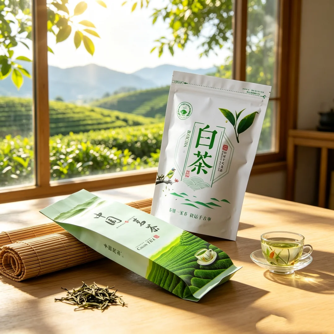 200g Chinese FuDing White Tea Set Vacuum Plastic Bags Anji White Tea Bags Compression No Packing Bag
