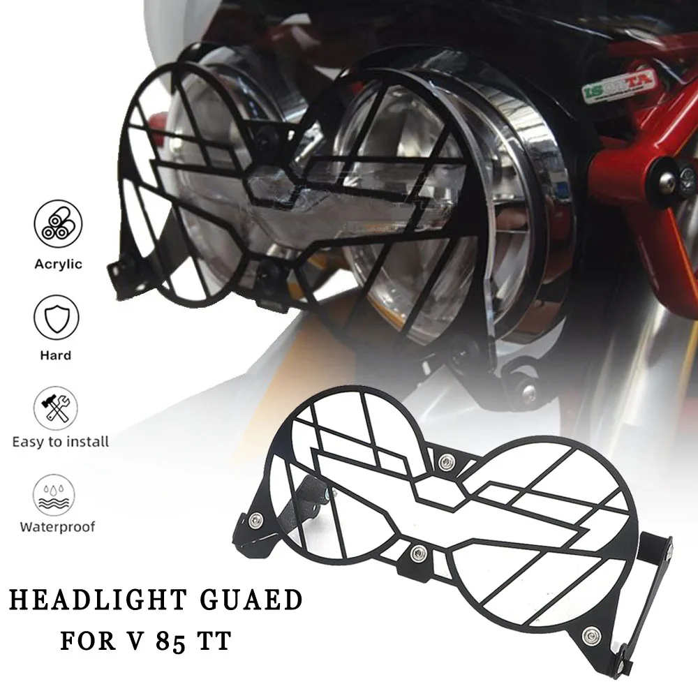 

For Moto Guzzi V85 TT NEW Motorcycle Accessory Acrylic glass cover Folding headlight grille Headlamp guard V85 TT