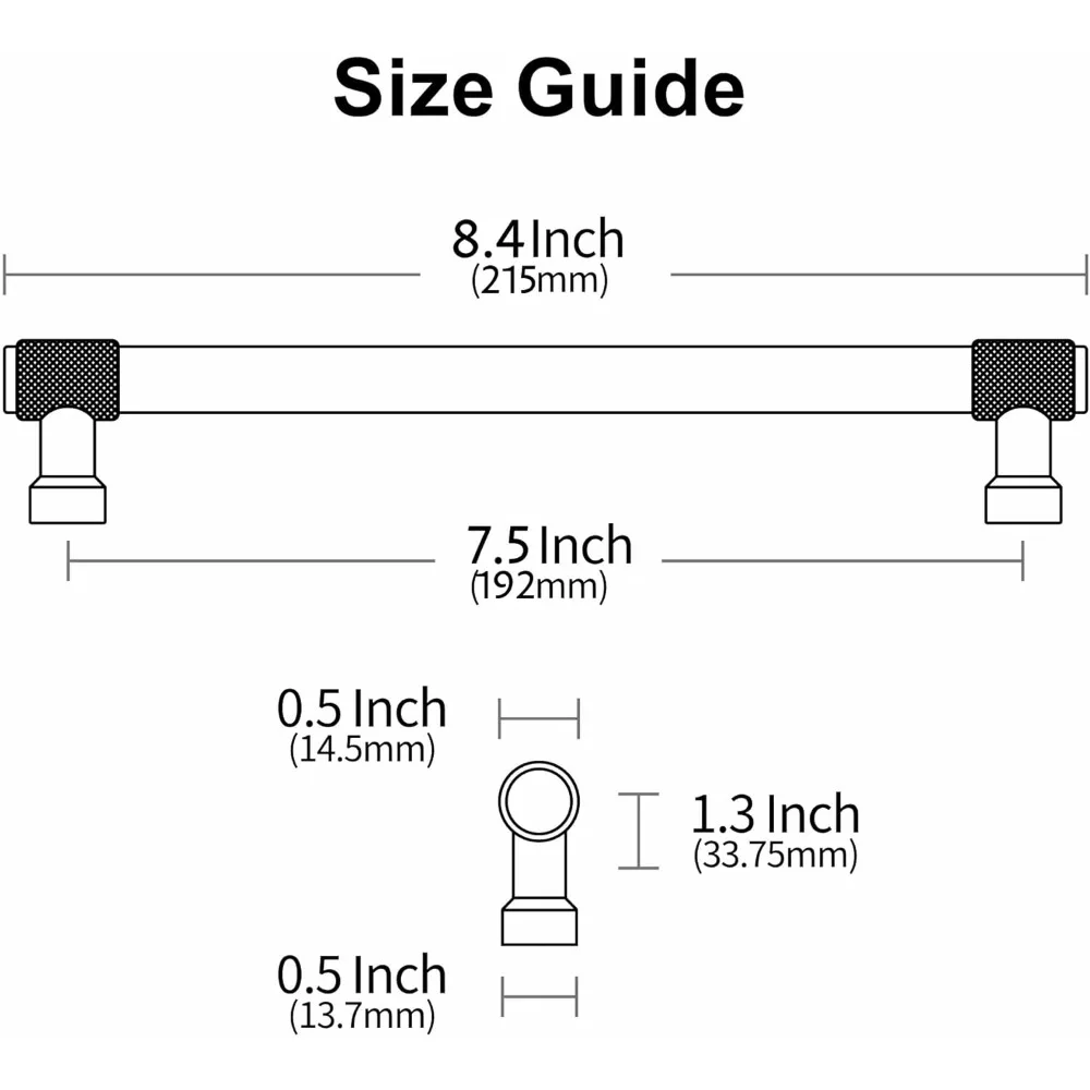خزانة ذهبية غير لامعة تسحب مراكز ثقب 7-1/2 بوصة، 10 مقابض مخرشة لخزائن المطبخ والأدراج #4