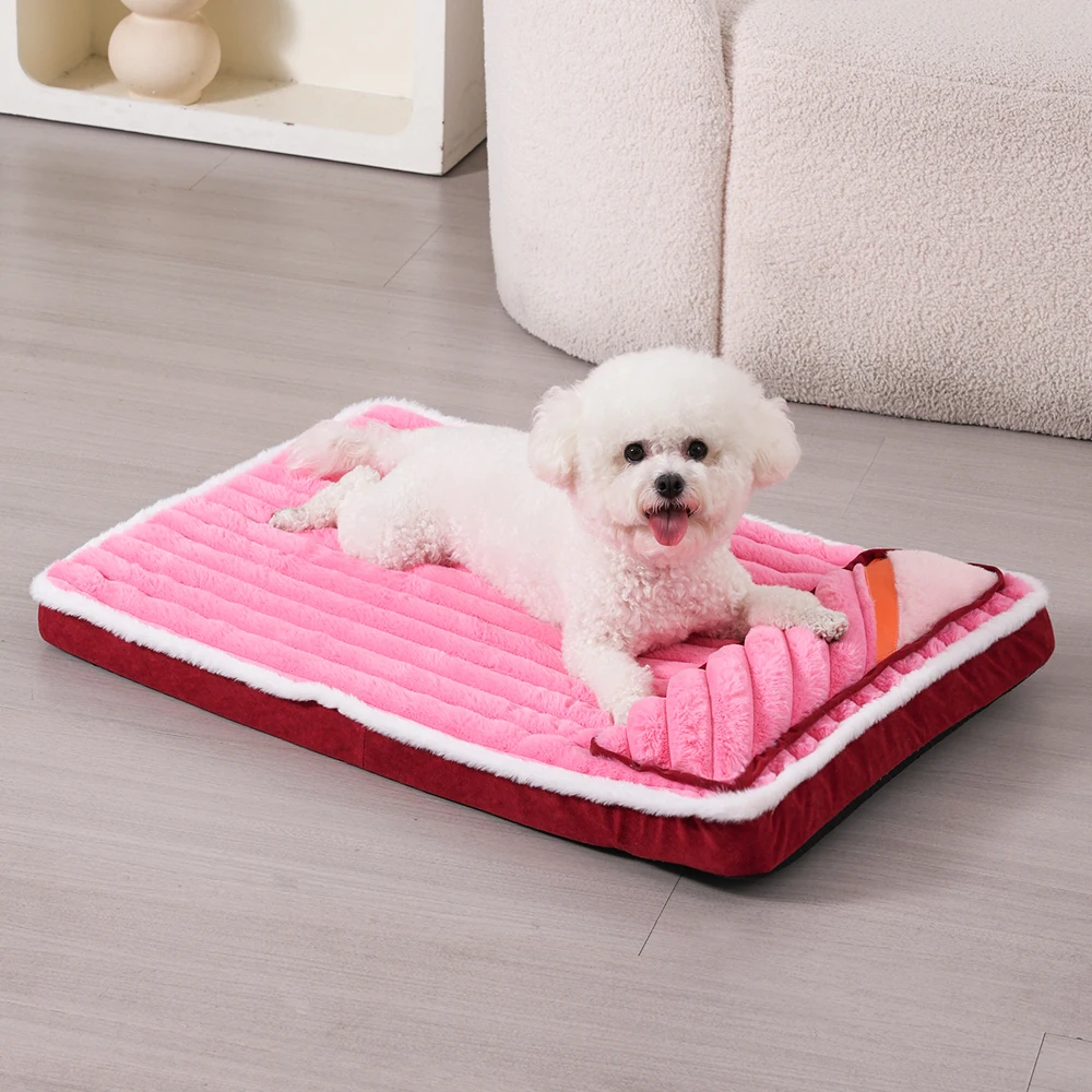 Elastic Small Dog Kennel Cushion Comfortable Large Dog Bed Winter Warm Medium Cat Sofa Mat Soft Small Cat Bed Kennel with Pillow