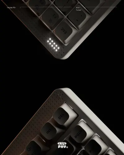 Imagen 2 del producto Nuphy Node75 Teclado mecánico inalámbrico intercambiable en caliente 84 teclas 75% teclado de perfil bajo personalizado con perilla RGB montado en junta