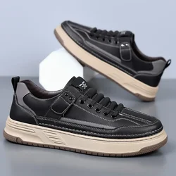 British Leather Platform Sneakers for Men Designer Soft-soled Casual Men's Board Shoes Autumn Fashion Sports Zapatos Hombre
