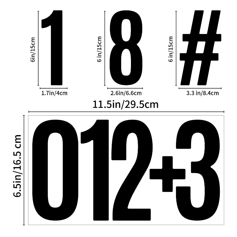 15cm Big Letter Number Stickers 6 Inch Larger Alphabet Letter Stickers for DIY Mailbox Homes Business Board Party Office Decor