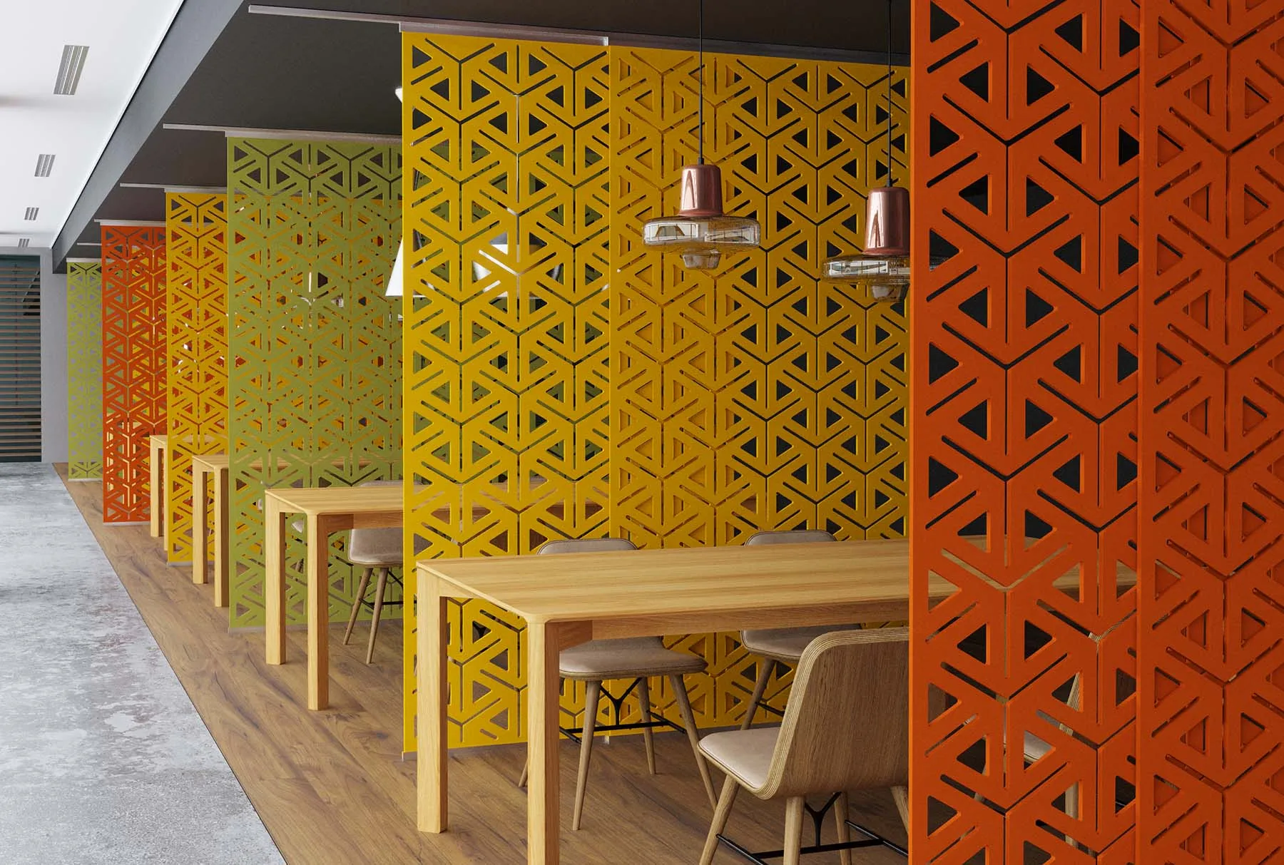 Soundproof Polyester Acoustic Panels Hanging Acoustic Room Divider High Density PET Felt Acoustic Partition Screen