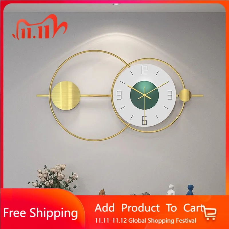 

Digital Interior Clock Wall Art Mural Big Size Vintage Aesthetic Wall Clocks Metal Wall Art Round Wanduhr Ornaments Home Decor