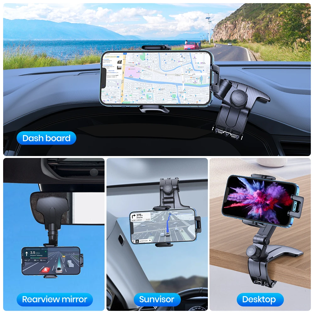 TOPK Armaturenbrett-Autotelefonhalterung Einfacher Clip HUD-Halterung Sicheres Fahren GPS-Halterung Universeller Ständer für iPhone 15 14 Samsung Xiaomi – Detail 4