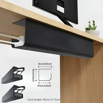 1PC 40cm/15.75inch PVC Under Table Cable Organizer Punch-free Office Wire Organizer…