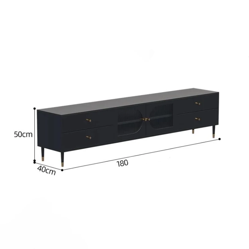 Black Unique Tv Stand Elegant Modern Storage Glamour Display Cabinet Minimalist Simple Cassettiera Camera Da Letto Furniture